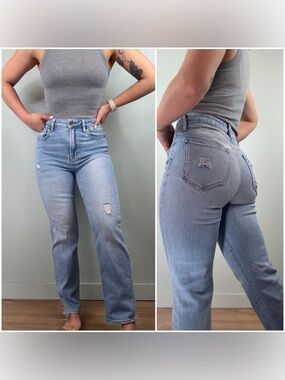 Hidden LA. High-Rise Light Blue Women's Straight Jeans size 26